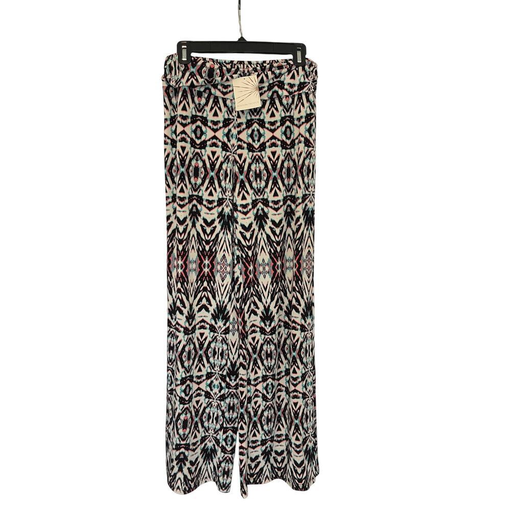 NWT BOSTON PROPER Deco Native Palazzo Pull On Pants Wide Leg Loungwear Size M